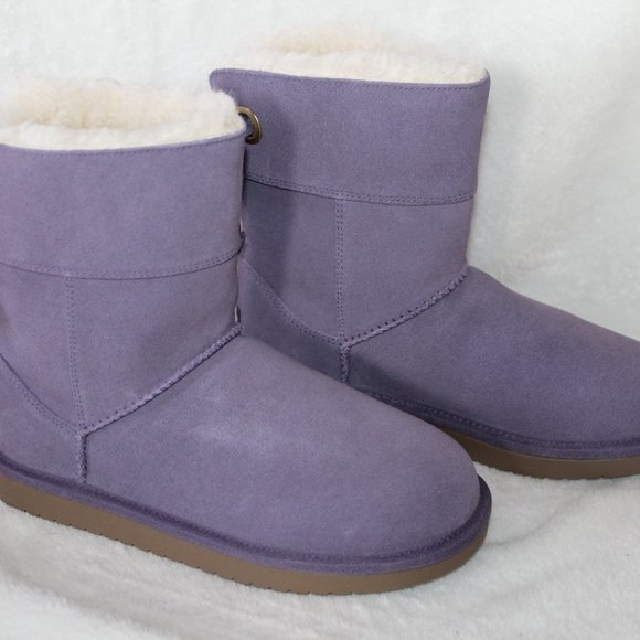UGG KOOLABURRA NEW GIRLS SUEDE BOW BOOTS PURPLE - Picture 3 of 6